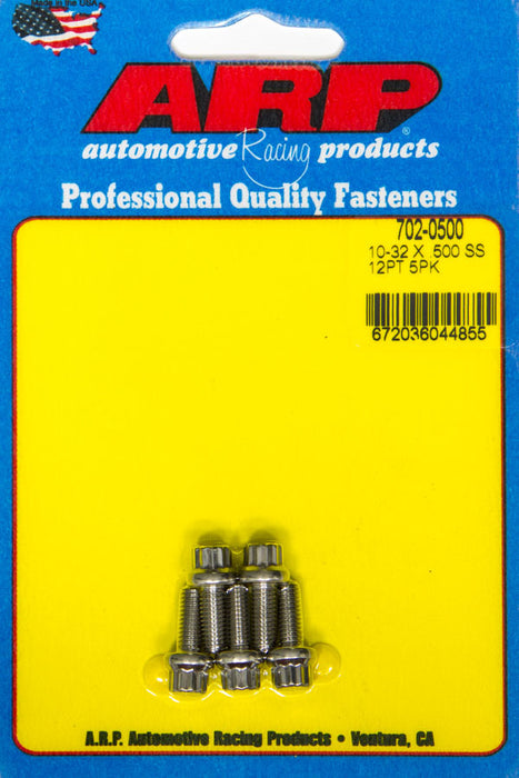 ARP 702-0500 S/S Bolt Kit -12pt (5pk) 10-32 x .500