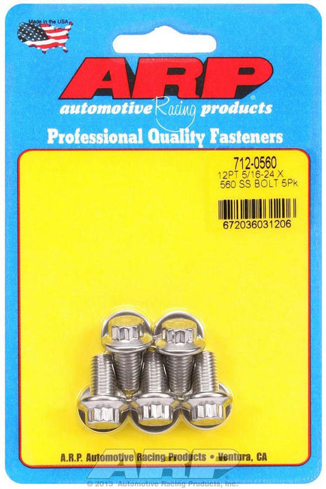 ARP 712-0560 S/S Bolt Kit - 12pt. (5) 5/16-24 x .560