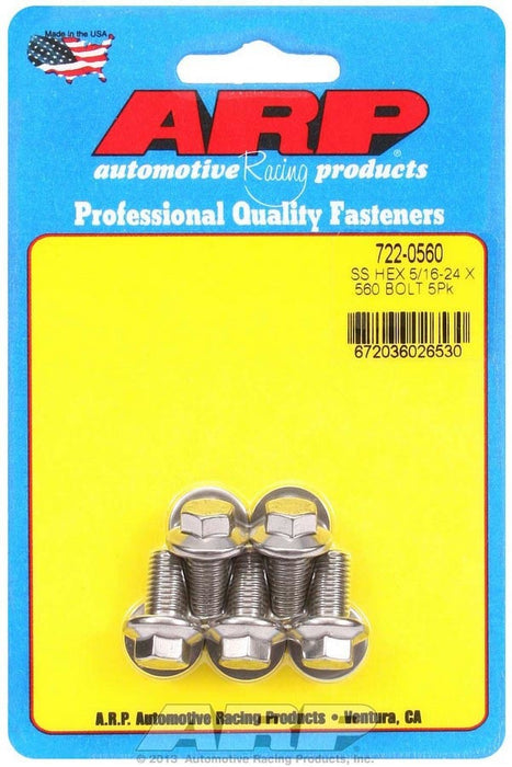 ARP 722-0560 S/S Bolt Kit - 6pt. (5) 5/16-24 x .560