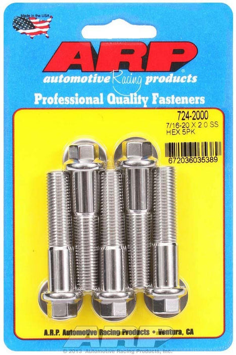 ARP 724-2000 7/16-20 x 2.000 6pt SS Bolt Kit 5pk