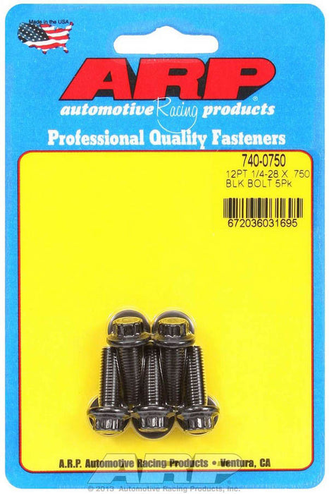 ARP 740-0750 Bolt Kit - 12pt. (5) 1/4-28 x .750