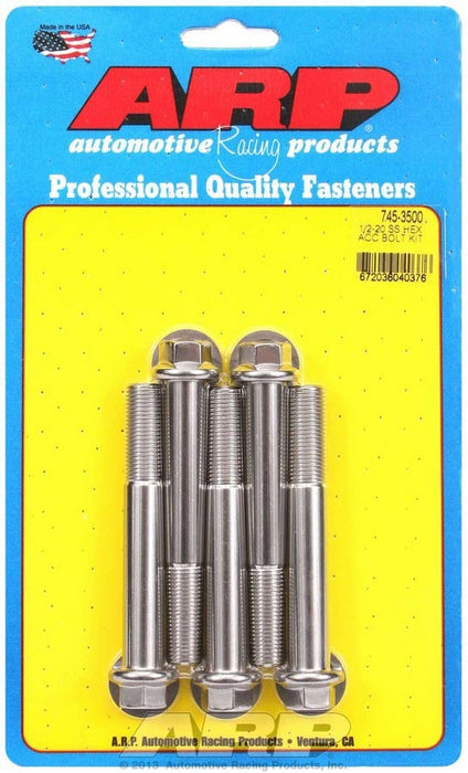 ARP 745-3500 S/S Bolt Kit - 6pt. (5) 1/2-20 x 3.500