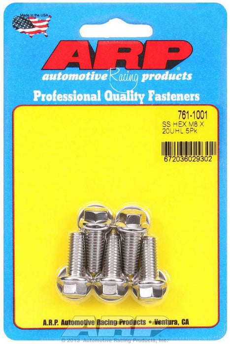 ARP 761-1001 S/S Bolt Kit - 6pt. (5) 8mm x 1.25 x 20