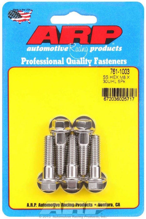 ARP 761-1003 S/S Bolt Kit - 6pt. (5) 8mm x 1.25 x 30