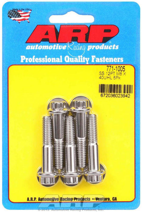 ARP 771-1005 S/S Bolt Kit - 12pt. (5) 8mm x 1.25 x 40