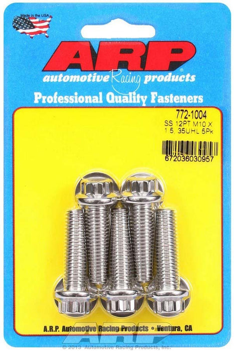 ARP 772-1004 S/S Bolt Kit - 12pt. (5) 10mm x 1.5 x 35mm