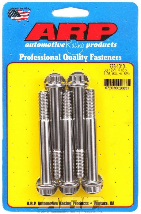 ARP 773-1010 Bolt Kit - SS 12pt 5pk 10mm x 1.25 x 80mm