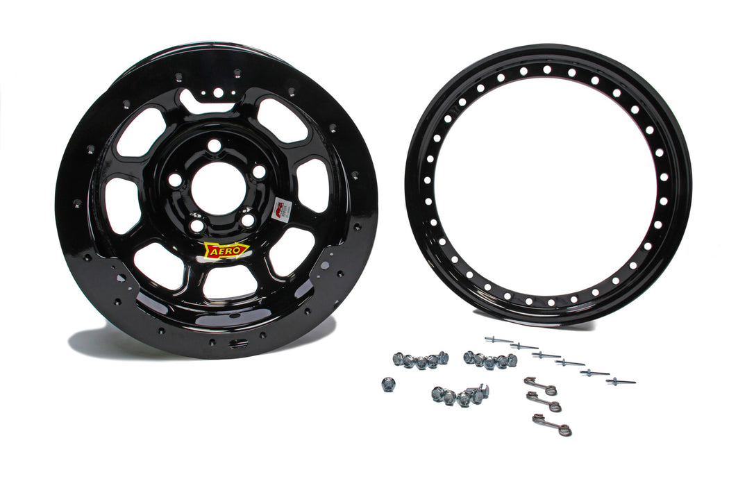 AERO RACE WHEELS 33-184030B 13x8 3in. 4.00 Black Beadlock