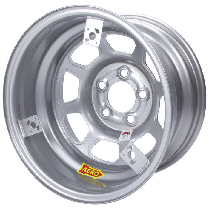 AERO RACE WHEELS 52-085020T3 15x8 2in 5.00 Silver w/ 3 Tabs for Mudcover