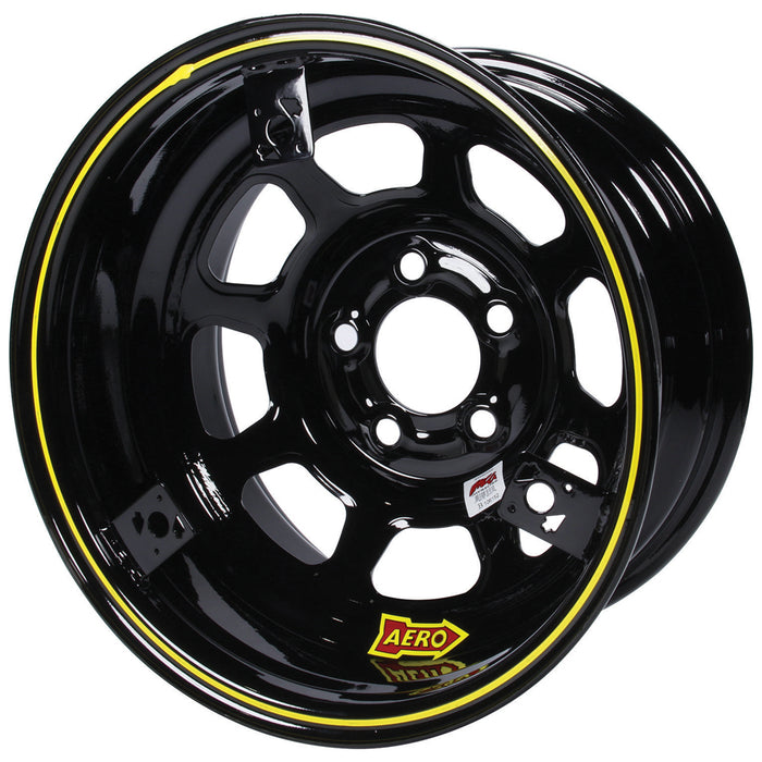 AERO RACE WHEELS 52-185010T3 15x8 1in 5.00 Black w/ 3 Tabs for Mudcover