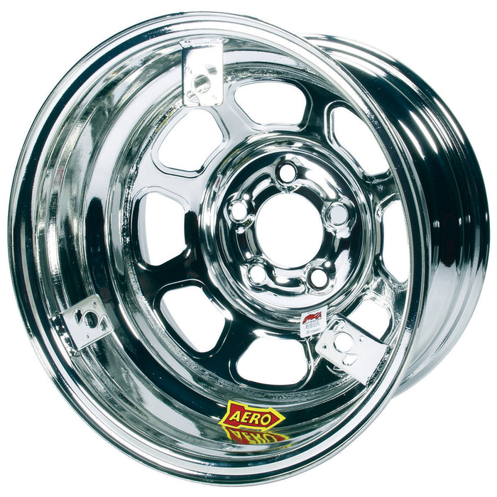 AERO RACE WHEELS 52-285030T3 15X8 3in 5.00 Chrome w/ 3 Tabs for Mudcover