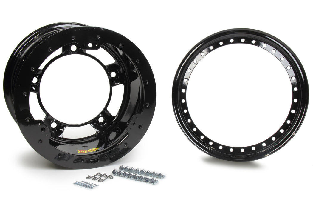 AERO RACE WHEELS 53-100550B 15x10 5in Wide 5 Black Beadlock