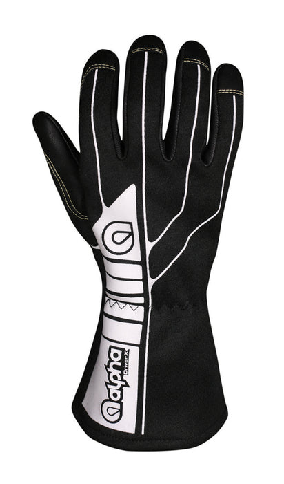 ALPHA GLOVES AGD1-01-M Glove Driver X Black Medium SFI 3.3/1