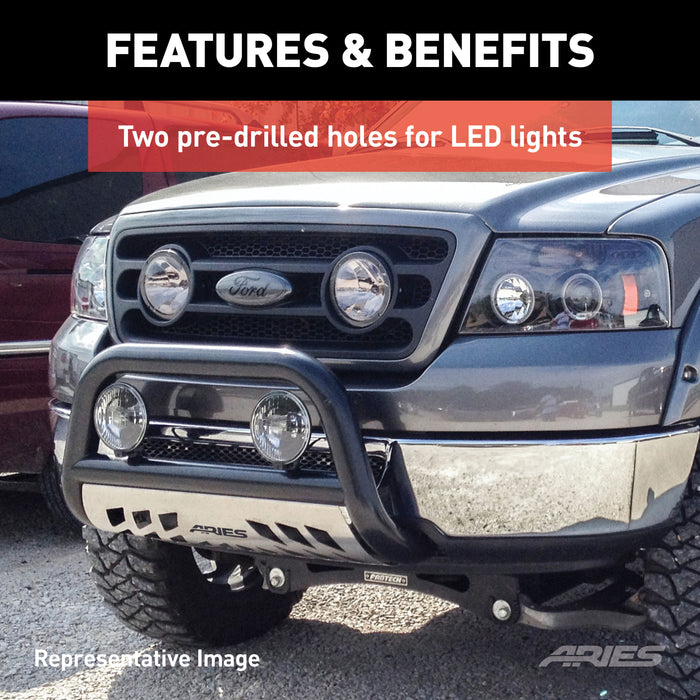 ARIES B35-3007 3" Black Steel Bull Bar, Select Ford Expedition, F-150, Lincoln Mark LT for Select Ford F-150