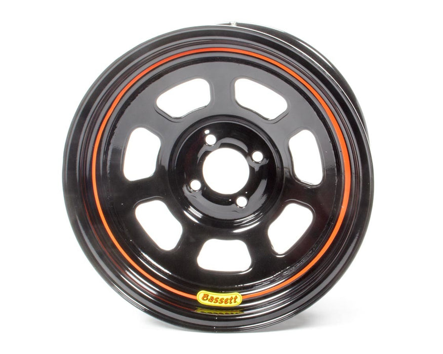 BASSETT 57SH4 Wheel 15x7 4x100mm D- Hole 4in BS Black