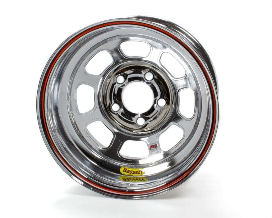 BASSETT 58D52IRBC 15x8 IMCA Wheel Rev. Bell D-Hole Chrome