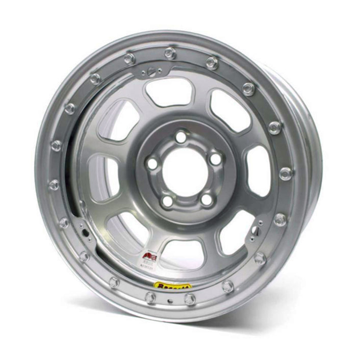 BASSETT 58D52ISLK 15X8 IMCA B/Lock Wheel D-Hole Silver 5x5