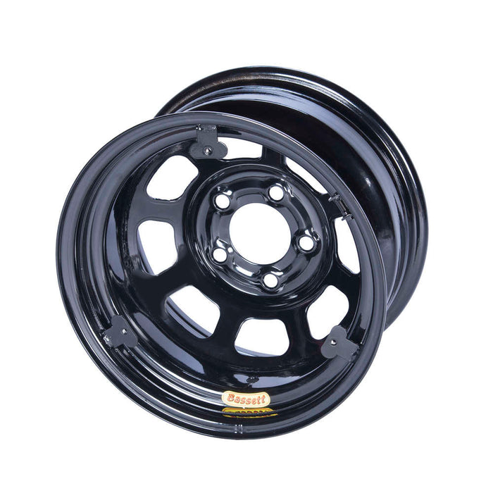 BASSETT 58D53IRING 15x8 IMCA Wheel D-Hole Black 5x5 w/ Tabs
