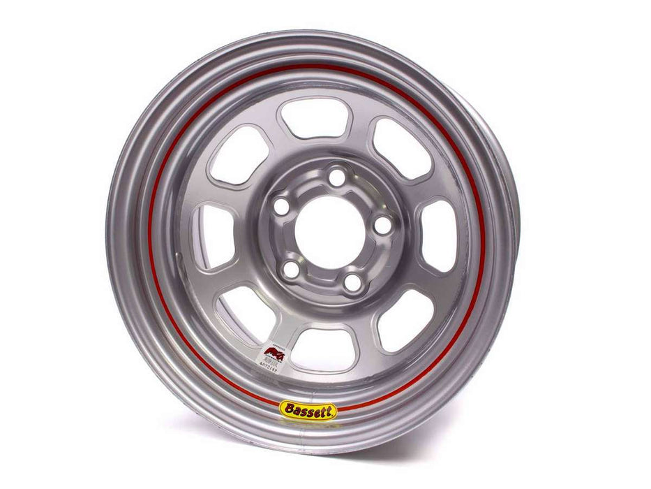 BASSETT 58D54IS 15X8 IMCA Wheel D-Hole Silver 5x5