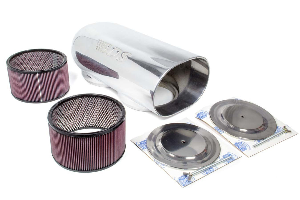 BLOWER DRIVE SERVICE SC-9003 Dual Dominator Scoop w/ Filters - Polished