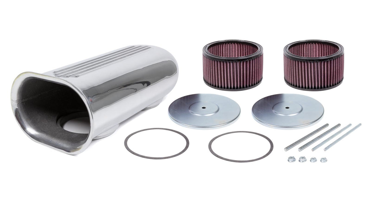 THE BLOWER SHOP 5510 Dual Carb Blower Scoop Kit - Polished