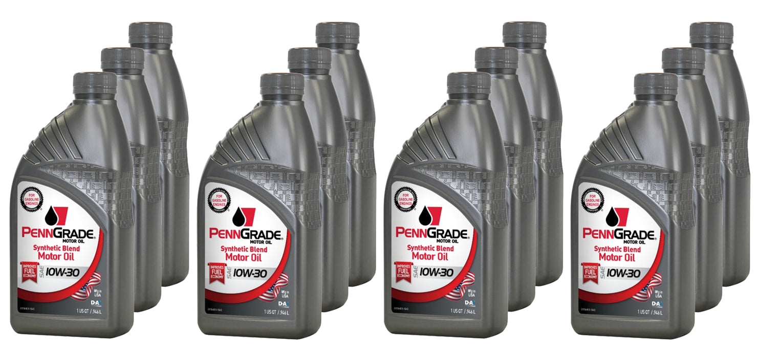 PENNGRADE MOTOR OIL 62736-12 PennGrade Syn Blend 10w 30 Case 12 x 1 Quart