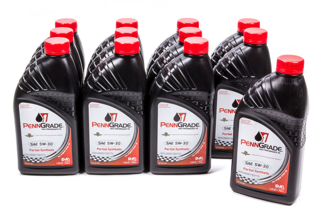 PENNGRADE MOTOR OIL 71096-12 5w30 Racing Oil Cs/12-Qt Partial Synthetic