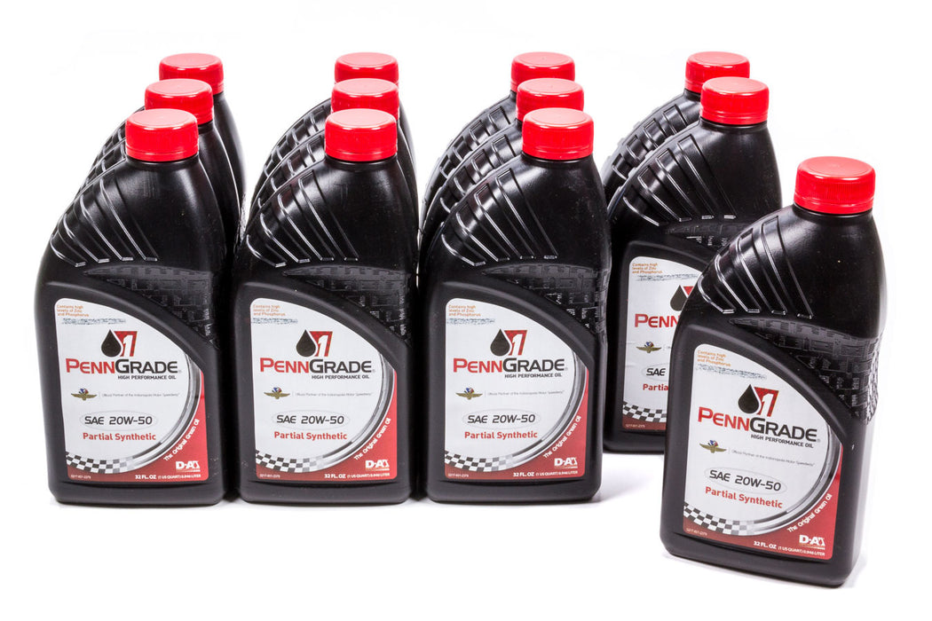 PENNGRADE MOTOR OIL 71196-12 20w50 Racing Oil Case Partial Synthetic