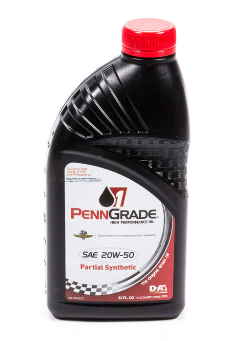 PENNGRADE MOTOR OIL 71196 20w50 Racing Oil 1 Qt Partial Synthetic