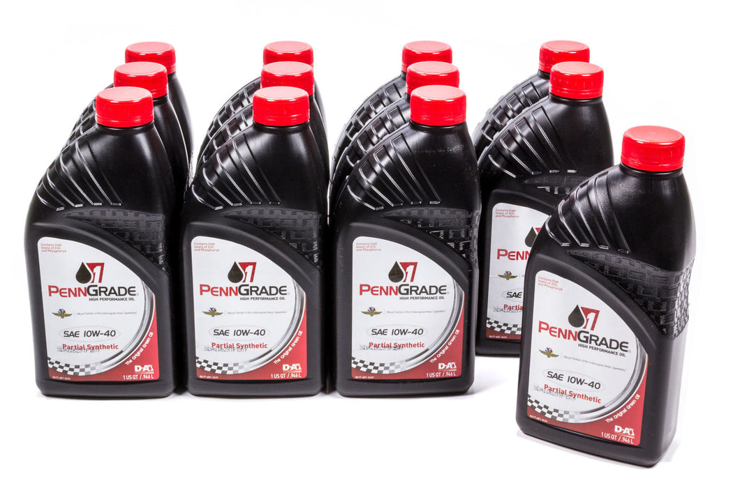 PENNGRADE MOTOR OIL 71446-12 10w40 Racing Oil Cs/12Qt Partial Synthetic