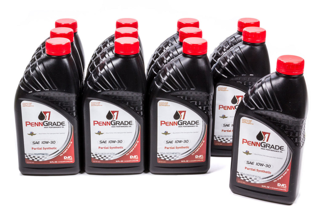 PENNGRADE MOTOR OIL 71506-12 10w30 Racing Oil Cs/12Qt Partial Synthetic