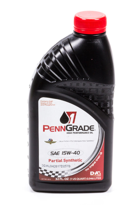 PENNGRADE MOTOR OIL 71586 15w40 Racing Oil 1 Qt Partial Synthetic