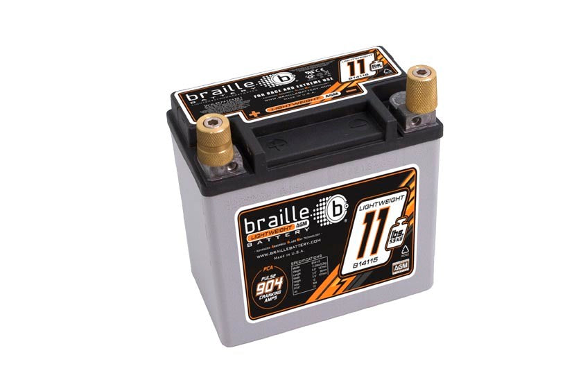 BRAILLE AUTO BATTERY B14115 Racing Battery 11.5lbs 904 PCA 5.8x3.3x5.8