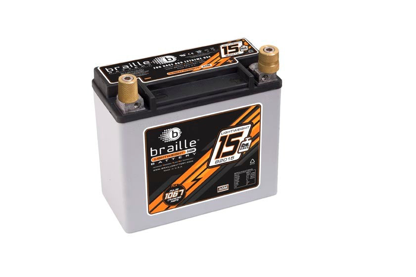BRAILLE AUTO BATTERY B2015 Racing Battery 15lbs 1067 PCA 6.8x3.3x6.1