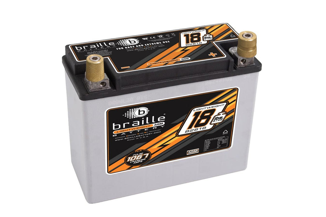 BRAILLE AUTO BATTERY B2618 Racing Battery 18lbs 1168 PCA 8.1x3.5x6.3