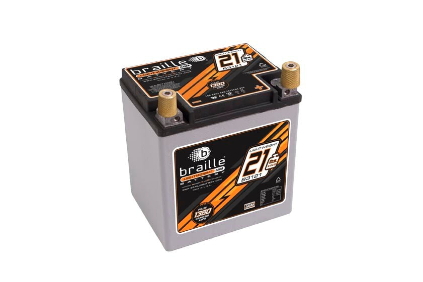 BRAILLE AUTO BATTERY B3121 Racing Battery 21lbs 1380 PCA 6.6x5.1x6.8