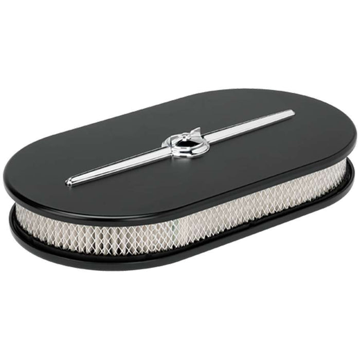 BILLET SPECIALTIES 15424 Oval Air Cleaner Large Streamline Black