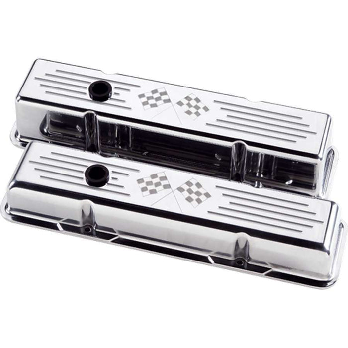 BILLET SPECIALTIES 95227 Polished SBC Tall V/C Checkered Flag