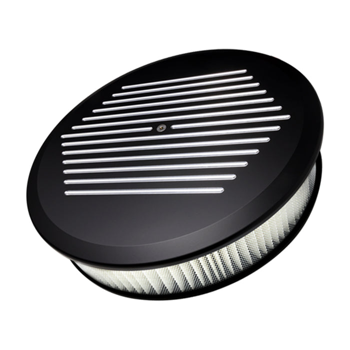 BILLET SPECIALTIES BLK15820 Air Cleaner 14in Round Ball Milled Black