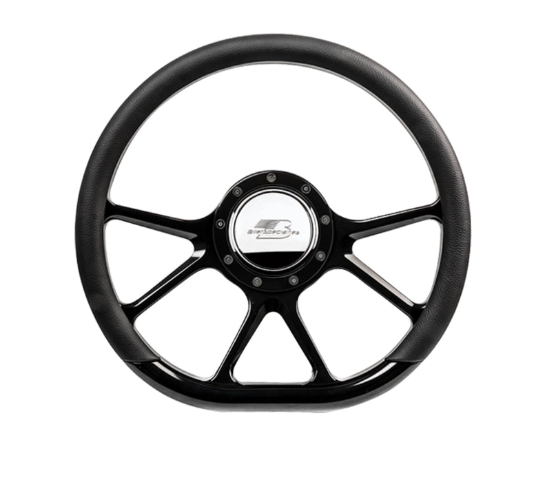 BILLET SPECIALTIES BLK29475 Steering Wheel 14in D-Sh ape Prism Black