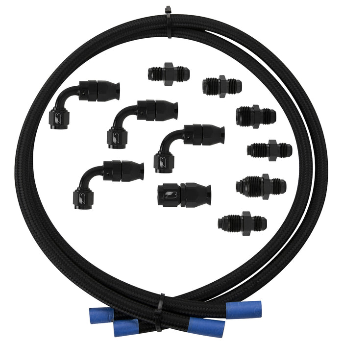 BILLET SPECIALTIES BLK77905 Hose Kit Power Steering w/Pump Mount Reservoir