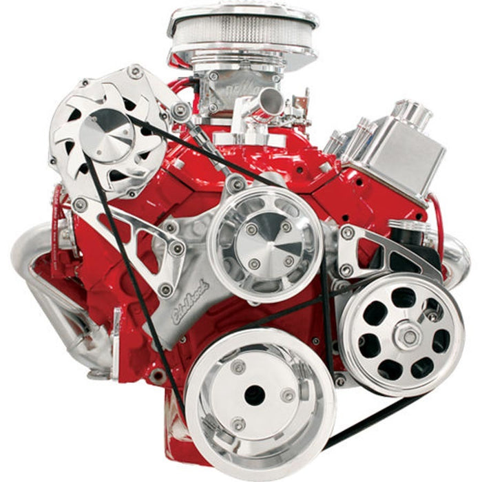 BILLET SPECIALTIES FM2111PC SBC LWP Serpentine Conversion KIt Black