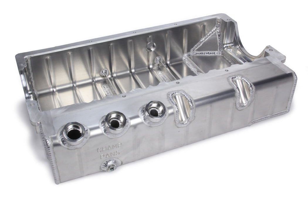 CHAMP PANS PRO182R3A SBC Dry Sump Oil Pan w/ Dart Block #12AN ORB