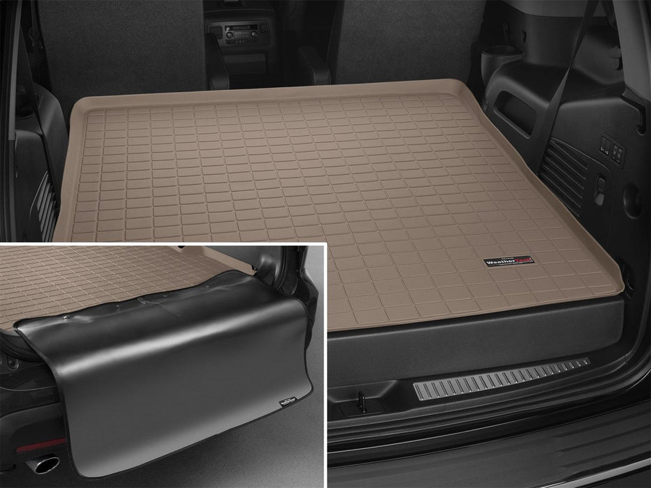 Weathertech 41710SK - Cargo Liner w/Bumper Protector Behind 2nd Row Seating Tan - Truck Part Superstore