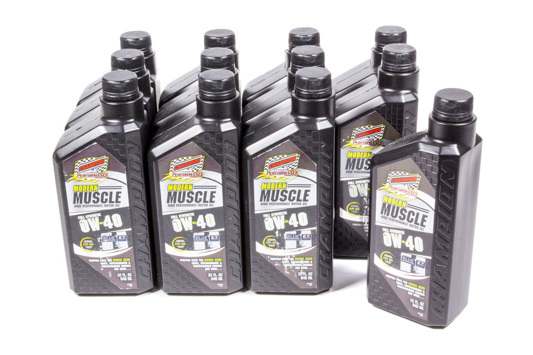 CHAMPION BRAND 4402H-12 Modern Muscle 0w40 Oil Case 12x1Qt Full Syn.
