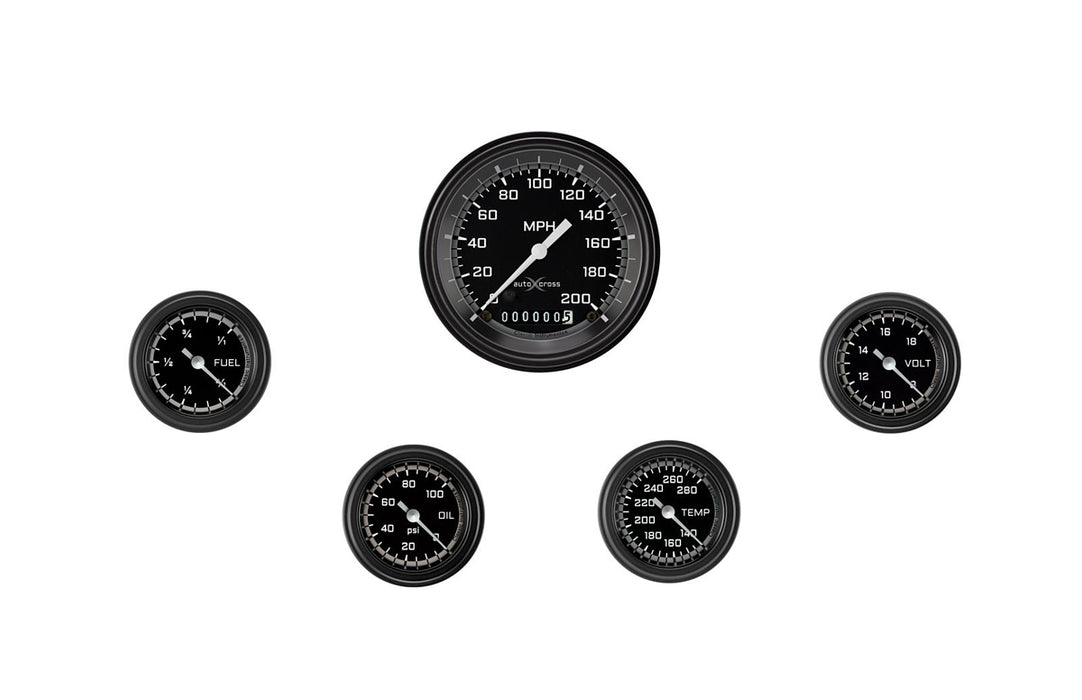 CLASSIC INSTRUMENTS AX100GBLF Autocross Grey 5 Gauge Set 2-1/8 Full Sweep