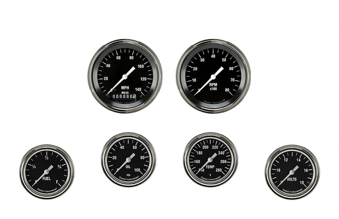 CLASSIC INSTRUMENTS HR301SLF Hot Rod 6 Gauge Set 2-5/8 Full Sweep