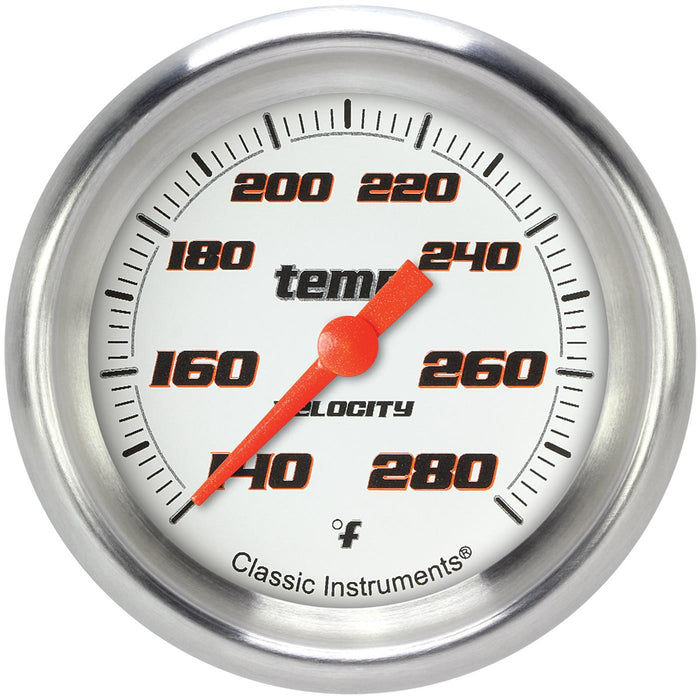 CLASSIC INSTRUMENTS VS326WAPF-02 Velocity White Temperatu re Gauge 2-5/8 Full Swee