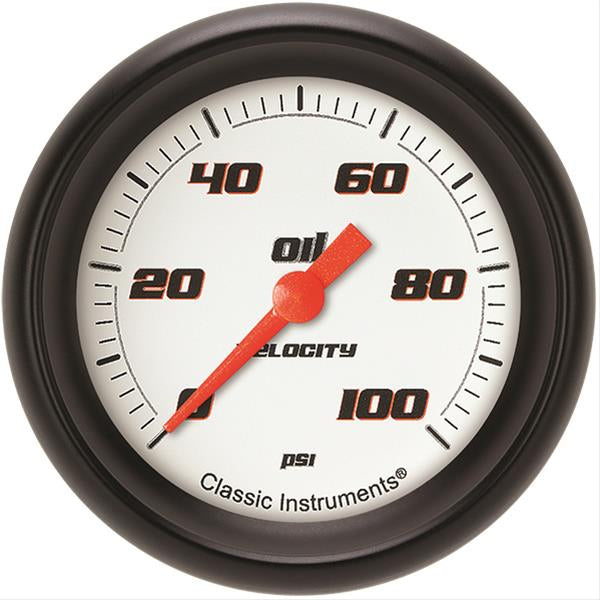 CLASSIC INSTRUMENTS VS381WBPF Velocity White Oil Press ure 2-5/8 Full Sweep