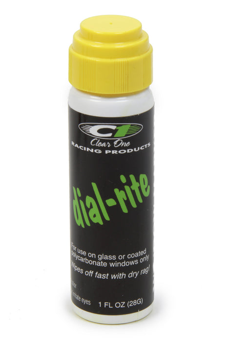 CLEAR ONE RACING PRODUCTS DRP2 Dial-In Window Marker Yellow 1oz Dial-Rite